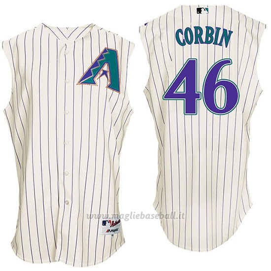 Maglia Baseball Uomo Arizona Diamondbacks 46 Patrick Corbin Bianco Turn Back The Clock